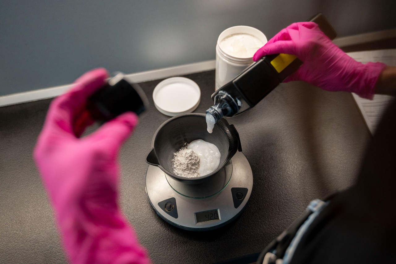 Pasty and powdery chemical materials