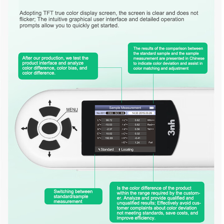Detailed Description of the NH300 instrument User Interface