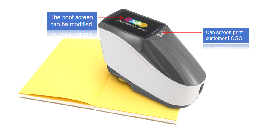 Model YD5010 Measurement Geometry 45/0(45 ring-shaped illumination, 0 degree viewing angle); ISO 5-4,CIE No.15 Features Common spectrophotometer densitometer, apply in ink printing, in Film Processing, Textile Printing and Dyeing, Plastic Electronics and Other Industries for Color Measurement and Quality Control;especially suitable for the measurement and quality control of optical density and dot enlargement in ink printing;able to customize single aperture Φ2mm,Φ4mm,Φ8mm. Light Source Combined LED Light, UV Light Spectral separation device Concave Grating Detector 256 Image Element Double Array CMOS Image Sensor Wavelength Range 400~700nm Wavelength Pitch 10nm Half Bandwidth 10nm Measurement Conditions Compliance with ISO 13655 measurement conditions; M0 (CIE Light Soure A) M1 (CIE Light Soure D50) M2 (Excluding UV light source) M3 (M2+Polarized light filter) Density Standards ISO Status A, E, I, T Density index Density value, density difference, dot area, dot enlargement, overprint, printing characteristics, printing contrast, tone error and gray level Measurement aperture Customized one aperture:Φ2mm,Φ4mm,Φ8mm optional Color Spaces CIE LAB,XYZ,Yxy,LCh Color Difference Formula ΔE*ab,ΔE*94,ΔE*00 Other Colorimetric Index / Observer Angle 2°/10° Illuminants A,C,D50,D55,D65,D75,F2,F7,F11,F12 Measurement Time About 1.5s Repeatability Density: Within 0.01 D Chromaticity value:within ΔE*ab 0.04 ( When a white calibration plate is measured 30 times at 5 second intervals after white calibration) Except M3 Inter-instrument Error Within ΔE*ab 0.2 (Average for 12 BCRA Series II color tiles) Except M3 Measurement mode Single Measurement, Average Measurement(2-99) Size(L*W*H) 184*77*105mm Weight About 600g Power source Li-ion battery. 5000 measurements within 8 hours Illuminant Life Span 5 years, more than 3 million times measurements Display 3.5-inch TFT color LCD, Capacitive Touch Screen Interface USB, Data memory 10000 pcs Language Simplified Chinese, English, Traditional Chinese Working Environment Temperature: 0~40℃; Humidity: 0~85% (No Condensation);altitude: less than 2000 m Storage Environment Temperature: -20~50℃; Humidity: 0~85% (No Condensation)) Standard Accessory Power Adapter, USB Cable, Built-in li-ion battery, User Manual, software(download from the website),White and Black Calibration Board, Protective Cover,Polarization filter box,Locating Plate Optional Accessory Micro Printer Notes: The specifications are subject to change without notice